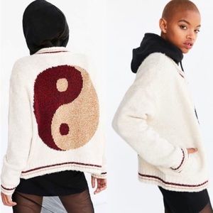 NWT Ecote yin yang bomber sweater